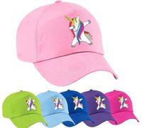 4sold Casquette de baseball licorne colorée pour filles - Casquette de baseball pour enfants - Casquettes mignonnes de sport arc-en-ciel - Chapeau d'été pour écolière - Réglable - Snapback - Vacances,