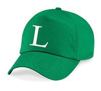4sold Casquette Unisexe Broderie Coton Baseball Cap Garçons Filles Hip Hop Flat Hat Bonnet A-Z Alphabet Kelly Vert