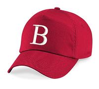 4sold Casquette Unisexe Broderie Coton Baseball Cap Garçons UV 200 Filles Hip Hop Flat Hat Bonnet A-Z Alphabet Bringt Rouge