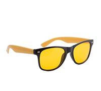 4sold Correction nuit driving jaune lentilles, lunettes de soleil lunettes de soleil écaille marron uV400 füllend entièrement protection. hommes, femmes, unisexe (Black Yellow Side Night)