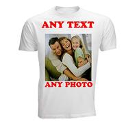 4sold Créez Votre Propre t-Shirt personnalisé pour Homme et Enfant avec n'importe Quelle Photo, n'importe Quel Texte, Environ 35,6 x 40,6 cm, Taille d'impression, t-Shirts Blancs, Avant Blanc., M