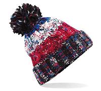 4sold Hommes Lady Bonnets Bonnet Fourré Hiver pour Femme Bonnet Tricoté et Gros Pompon Coloris Taille Unique Gold Circle (Black Jacks)