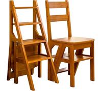 4Step Chaise échelle pliable en bois portable pour la maison, le bureau, la cuisine, la bibliothèque Design polyvalent pour économiser de l'espace pour l'intérieur et l'extérieur