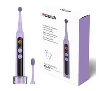 4Swiss Brosse Dent Électrique avec Accessoires Sonique Electrique pour Adulte 6 Modes de Nettoyage Brossage Chargeur Station USB Silencieux Brossette Rechange Set 2 Embout Rond Lavande - ST216