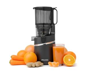 4SWISS Centrifugeuse Extracteur de Jus de Fruits et Légumes de 135 mm, Masticating Juicer Machine 0,5L, Extracteur Jus à 37 tr/min pour la Conservation des Nutriments, Facile à Nettoyer (WB025)