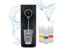 4SWISS Système de filtration pour eau domestique, système de filtration directe de l'eau potable en 5 étapes avec trois cartouches interchangeables et quatre modes de dosage de l'eau (Noir)