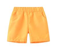 4t Short pour filles Printemps Été et Automne Moyen et Grand Short de sport décontracté pour enfants Garçons et filles Mince avec poches Polyvalent Mode Enfants Casual Court Fille (Jaune, 18-24 mois)
