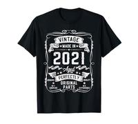 4th Birthday Gifts Boys Girls 4yr 4 Year Old Vintage 2021 T-Shirt