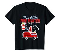 4th Birthday This Little Fire Fighter is 4 Cadeau Enfant T-Shirt