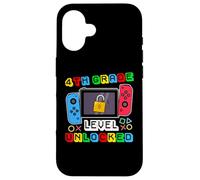 4th Grade Level Unlocked Gamer Back to School Boy Coque pour iPhone 16