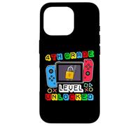 4th Grade Level Unlocked Gamer Back to School Boy Coque pour iPhone 16 Pro
