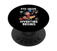 4th Grade Where The Adventure Begins Back to School for Boys PopSockets PopGrip Adhésif