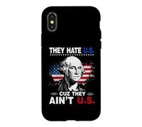 4th of July American Flag They Hate Us Cuz They Ain't Us Coque pour iPhone X/XS