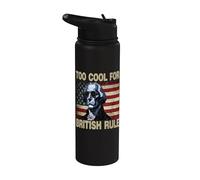 4th Of July American Flag Too Cool For British Rule Stainless Steel Insulated Water Bottle