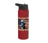 4th Of July American Flag Too Cool For British Rule Stainless Steel Insulated Water Bottle