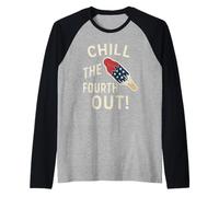 4th of July Chill The Fourth Out Vintage Femme Américaine Manche Raglan
