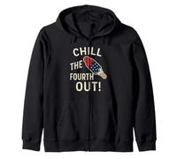 4th of July Chill The Fourth Out Vintage Femme Américaine Sweat à Capuche