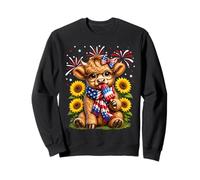4th of July Cute Highland Cow Popsicle USA Flag Patriotic Sweatshirt
