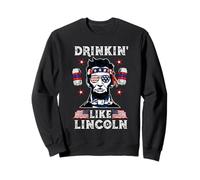 4th of July Drinkin Like Lincoln Merica Abraham Beer Lover Sweatshirt
