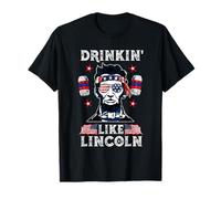 4th of July Drinkin Like Lincoln Merica Abraham Beer Lover T-Shirt