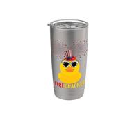 4th of July Duck Firequacker Lunettes de soleil patriotiques drôles Gobelet isotherme en acier inoxydable double paroi