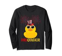 4th of July Duck Firequacker Lunettes de Soleil patriotiques drôles Manche Longue