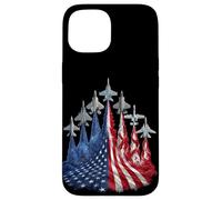 4th of July Fighter Jet US Flag American Military Planes Coque pour iPhone 15
