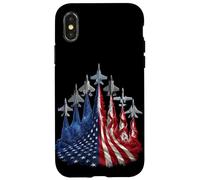 4th of July Fighter Jet US Flag American Military Planes Coque pour iPhone X/XS