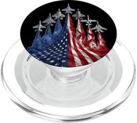 4th of July Fighter Jet US Flag American Military Planes PopSockets PopGrip pour MagSafe
