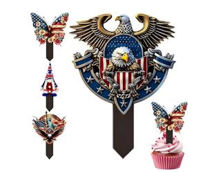 4th of July Garden Stakes, Independence Day Decor, 2D Acrylic Holiday Stake, 100g Outdoor Ornament with Patriotic Effect, Garden Stakes, Lawn Pathway with Clean Design, Holiday Accessory for Home Use