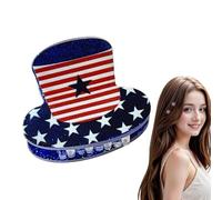 4th Of July Hair Clip - Patriotic Red White Blue, Non-slip Independence Day Pin, Festive Stars Stripes Headdress, Holiday Party Headwear Grip, American Flag Spirit Piece, USA Theme Hair Accessory | Fo