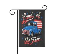 4th of July Independence Day Land of Free Blue Truck Drapeaux d'extérieur bannière d'Halloween pour décoration de patio 30,5 x 45,7 cm double face