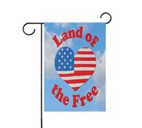 4th of July Independence Day Land of Free Red and Blue Love Petits drapeaux d'extérieur et bannières pour décoration de porche 30,5 x 45,7 cm double face