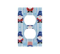4th of July Independence Day Red and Blue Dwarfs Decorative Switch and Outlet Cover Cute Wall Switch Tapa para Switch de luz Duplex Outlets