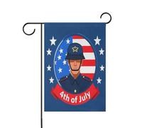 4th of July Independence Dayblue Soldat Drapeaux de jardin d'extérieur Bannière d'Halloween pour décoration de jardin 30,5 x 45,7 cm double face
