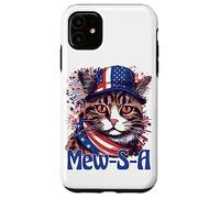 4th of July Mew-S-A Pawsitively Patriotic Cat Coque pour iPhone 11
