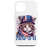 4th of July Mew-S-A Pawsitively Patriotic Cat Coque pour iPhone 13