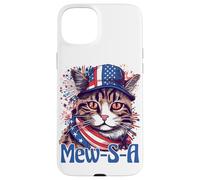 4th of July Mew-S-A Pawsitively Patriotic Cat Coque pour iPhone 15 Plus