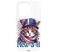 4th of July Mew-S-A Pawsitively Patriotic Cat Coque pour iPhone 15 Pro