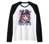 4th of July Mew-S-A Pawsitively Patriotic Cat Manche Raglan