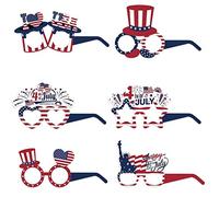 4th of July Party Glasses 6pcs Lunettes de Drapeau américain pour Le Jour de l'indépendance Party Favor Patriotic Veterans Memorial Day Accessoires