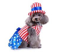 4th of July Robe pour chien, costume de l'oncle Sam pour animaux de compagnie, costume de chat avec drapeau américain pour la journée de l'indépendance, fête nationale, taille XL