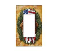 4th of July St. Bernard Couvercle d'interrupteur décoratif à bascule unique à bascule pour le jour de l'indépendance, plaque murale pour décoration de chambre à coucher, salon