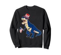 4th of July T Rex Dinosaur American Flag Patriotic Sweatshirt