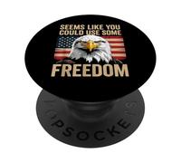 4th of July US Flag Eagle You Could Use Some Freedom Meme PopSockets PopGrip Adhésif