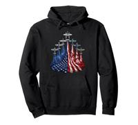 4th of July Warbirds Fighter Planes American Aircraft Flag Sweat à Capuche
