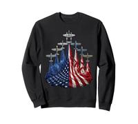 4th of July Warbirds Fighter Planes American Aircraft Flag Sweatshirt