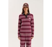 4th & Reckless 4th & Reckless Burgundy Stripe Rugby Polo Liliana Top