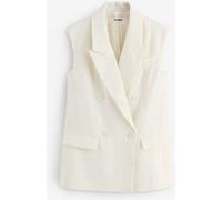 4th & Reckless 4th & Reckless Cream Double Breasted Longline Waistcoat