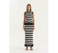 4th & Reckless 4th & Reckless Cream Striped Knitted Tassel Trim Maxi Skirt Cream EU 36 (UK 8)
